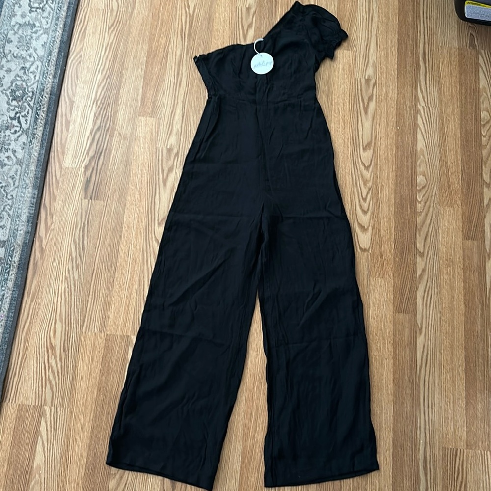 NWT black Petal and Pup one shoulder jumpsuit US Size 4